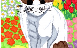 猫と花畑 - Takeshi 