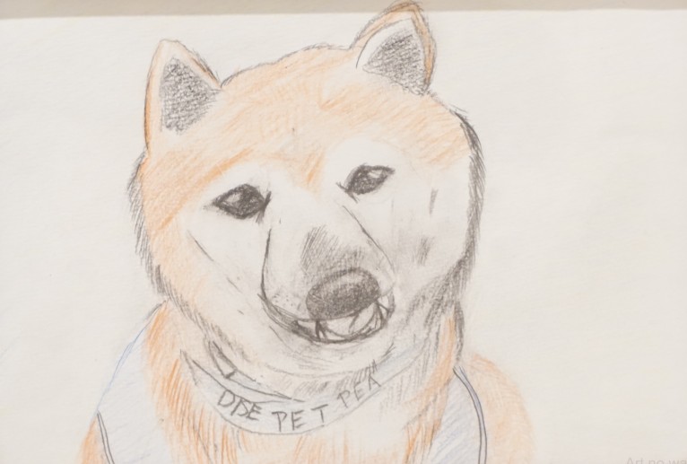 ＮＯ６８　飼っていた愛犬_米澤望里 - 【イベント】第3回鶴ヶ島市立中央図書館 「障がい者アート絵画展」2019 