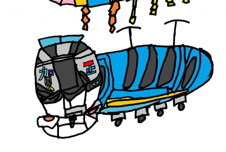 電車としめ飾り：ネットスクウェア年賀状 - 工房はんど　mizuki 