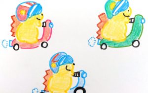 ハリネズミとスクーター - クルミ