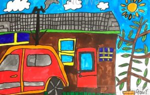 青空の下の一軒家 - 田中郷