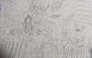 竜宮(下絵) - 岡谷苑子