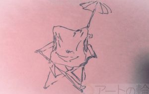 座ってもらうイスとパラソル - 情報資格試験