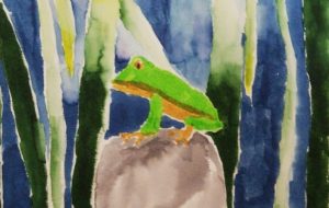 夜のカエル - 空飛ぶクジラ