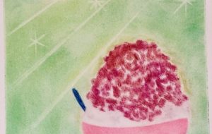 かき氷-練乳あずき - 置山あさ子