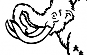 ケナガマンモス - シマハイエナ