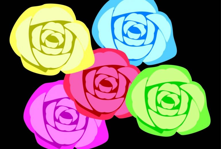 5色のバラ