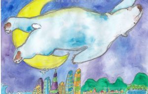 街を泳ぐシロクマ - 工房はんど toki