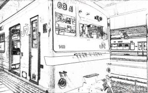 動作確認検証作品 (線画のようなもの) JR西日本201系電車 - 中河原昭仁