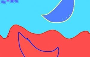 赤と青の月と星空 - トゥー・A・ルルカ