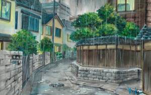 雨の路地裏 - 工房はんど Yuki