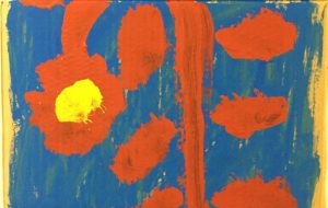 両目から涙を流しながら子供を産み落とされているお母さん太陽様の絵 - シンゴ