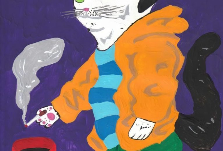 タバコを吸うシロちゃん - 阿部貴志 