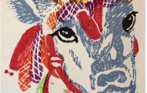 2021 丑年 年賀状 版画 - UkoNyan