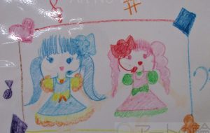 17.長瀬月南「仲良しフレンズ」 - 【イベント】第5回鶴ヶ島市立中央図書館 「障がい者アート絵画展」2020