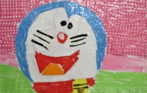 23.野元勝江「どらえもんのうちわ」 - 【イベント】第5回鶴ヶ島市立中央図書館 「障がい者アート絵画展」2020