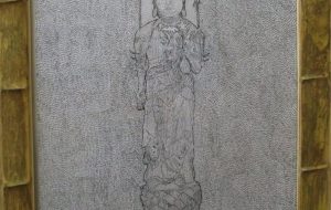 14.石井章「脚折白鬚神社十一面観音菩薩立像」 - 【イベント】第5回鶴ヶ島市立中央図書館 「障がい者アート絵画展」2020