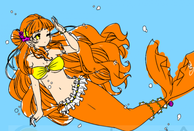 人魚姫 塗り絵ver アートの輪 人魚姫 塗り絵ver アートの輪