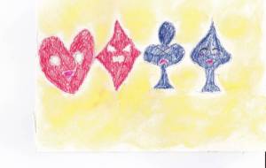 トランプの模様で喜怒哀楽 - 空飛ぶクジラ