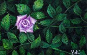 闇に光る薔薇 - 工房はんど Yuki