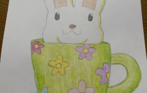 カップから顔だすうさぎ - 恵麻