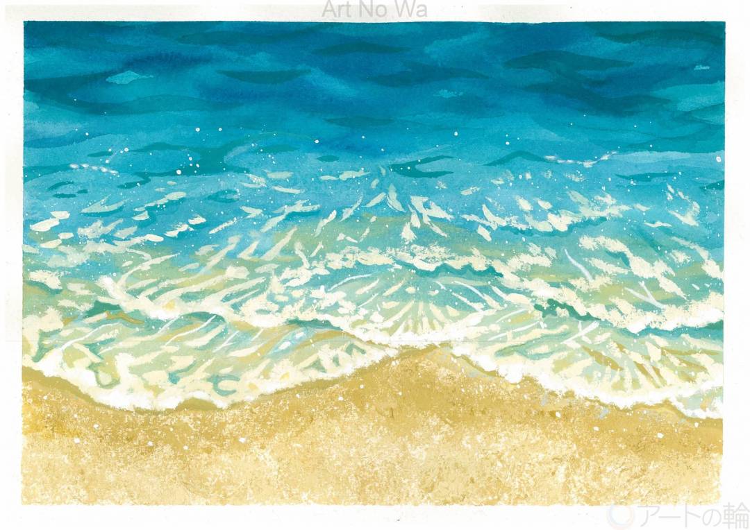 波の絵 アクリル画 - インテリア