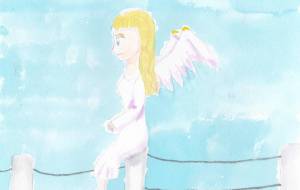 くつろぐ天使 - 空飛ぶクジラ