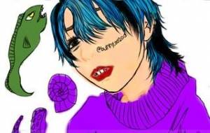 自画像のツイステのフロイド・リーチ風 - 夜ト