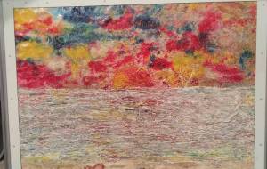 f50号、海に夕日好き - 久保田 俊