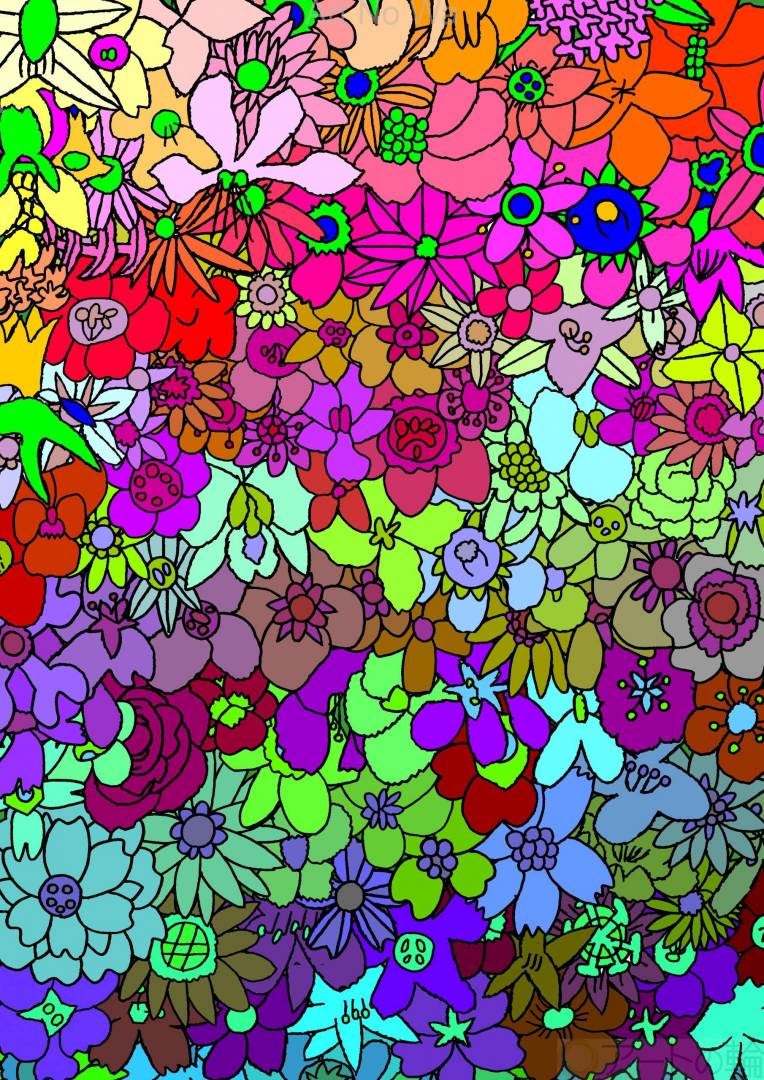 カラフルな花 アートの輪