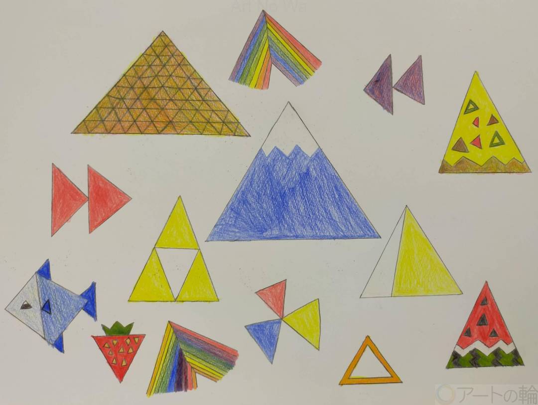 三角形だけで描いた絵 | アートの輪