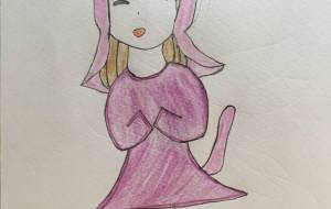 猫の帽子をかぶった女の子 - ルイ