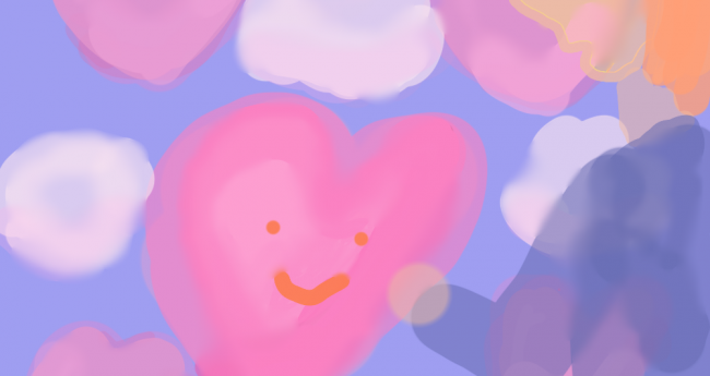 ハートと少年 アートの輪