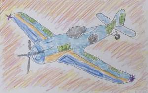 飛行機と夕焼け - 長尾 達彦