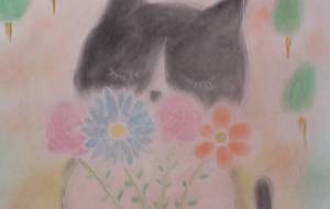 花束と猫 - かいこ