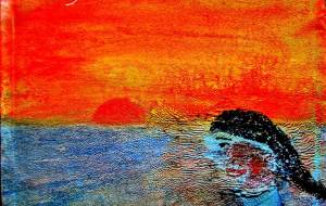 海に夕日 - 久保田 俊