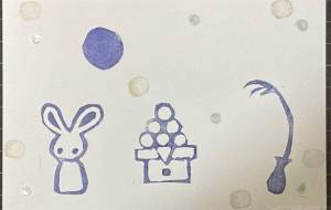 十五夜の消しゴムはんこ - 角+