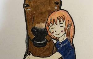 馬と少女 - 水谷裕子 