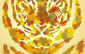 もみじに囲まれたトラ - アルセンドラ デビッド