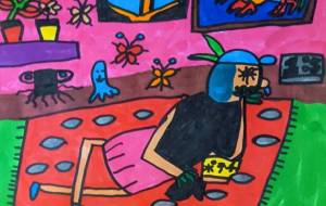 寝転ぶアホ面な人 - 田中郷