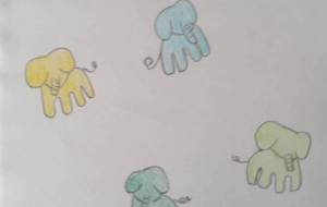 ゾウ - 絵円モモ(えまるもも)