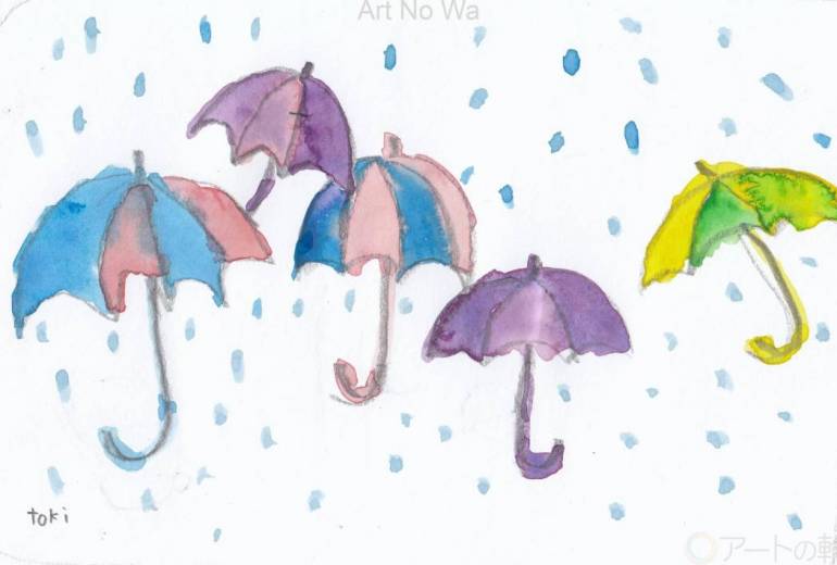 雨の日の傘たち