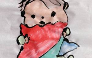 枕を抱く女の子 - クルミ