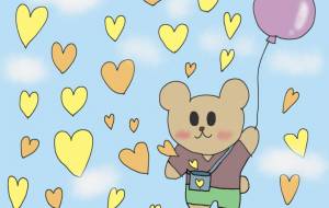 空からみんなにハートを届けるクマ - Junna