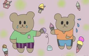 アイスを落ちて泣くクマ - Junna