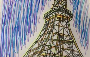 油絵的な東京タワー - 長尾　達彦 