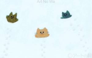 雪に埋もれて遊ぶ猫 - Junna 