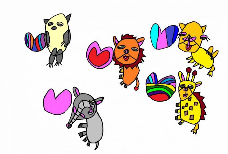 ハートと動物　　 - 【イベント】生命保険会社様の社内ポスター３モチーフコンペ 