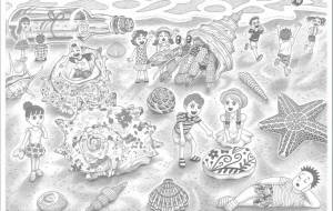 海辺で遊ぶ小人たち - 田村 健