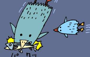 狩りをするペンギン夫婦 - 空叶論